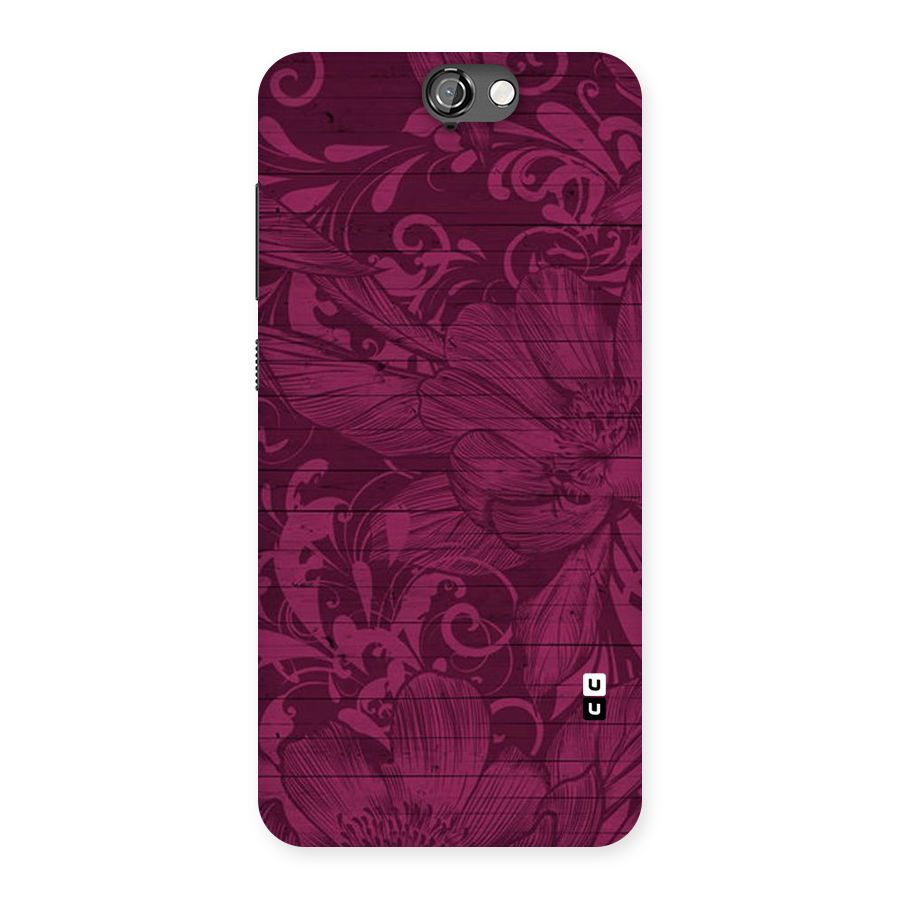 Magenta Floral Pattern Back Case for HTC One A9
