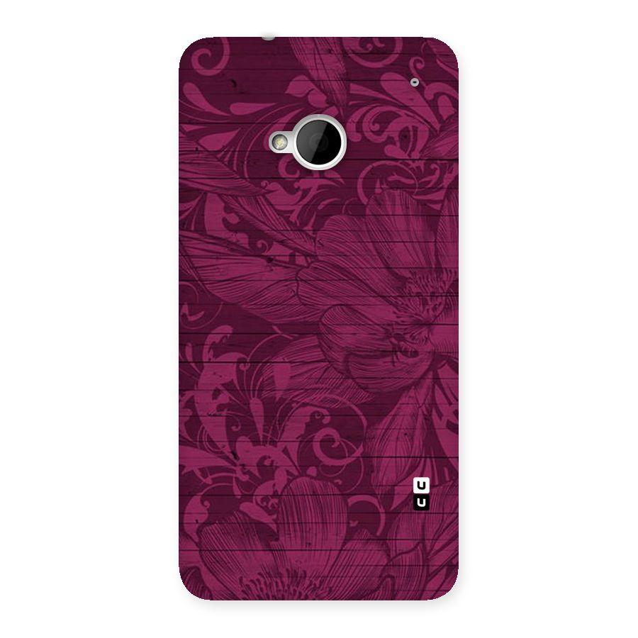 Magenta Floral Pattern Back Case for HTC One M7