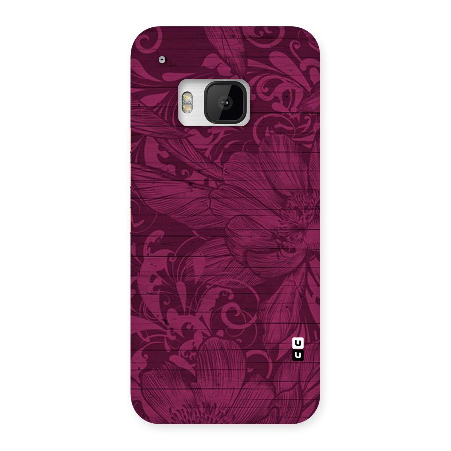 Magenta Floral Pattern Back Case for HTC One M9