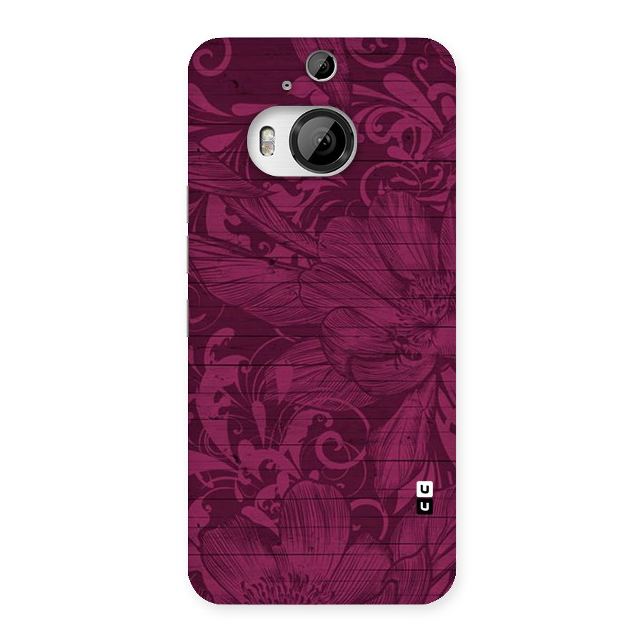 Magenta Floral Pattern Back Case for HTC One M9 Plus