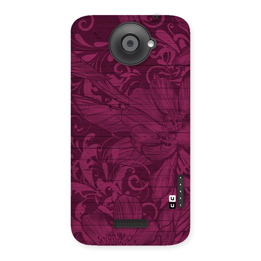 Magenta Floral Pattern Back Case for HTC One X