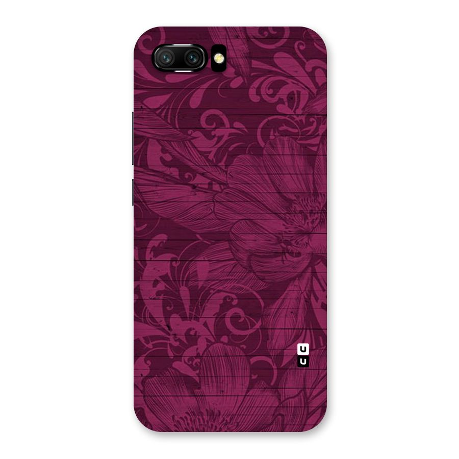 Magenta Floral Pattern Back Case for Honor 10