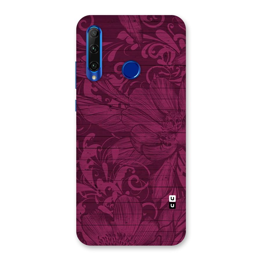 Magenta Floral Pattern Back Case for Honor 20i