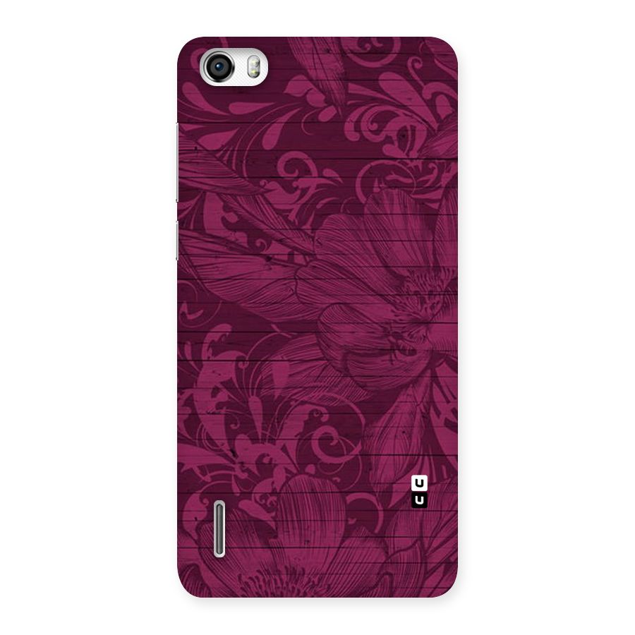 Magenta Floral Pattern Back Case for Honor 6