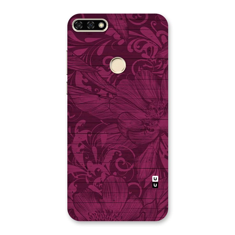 Magenta Floral Pattern Back Case for Honor 7A