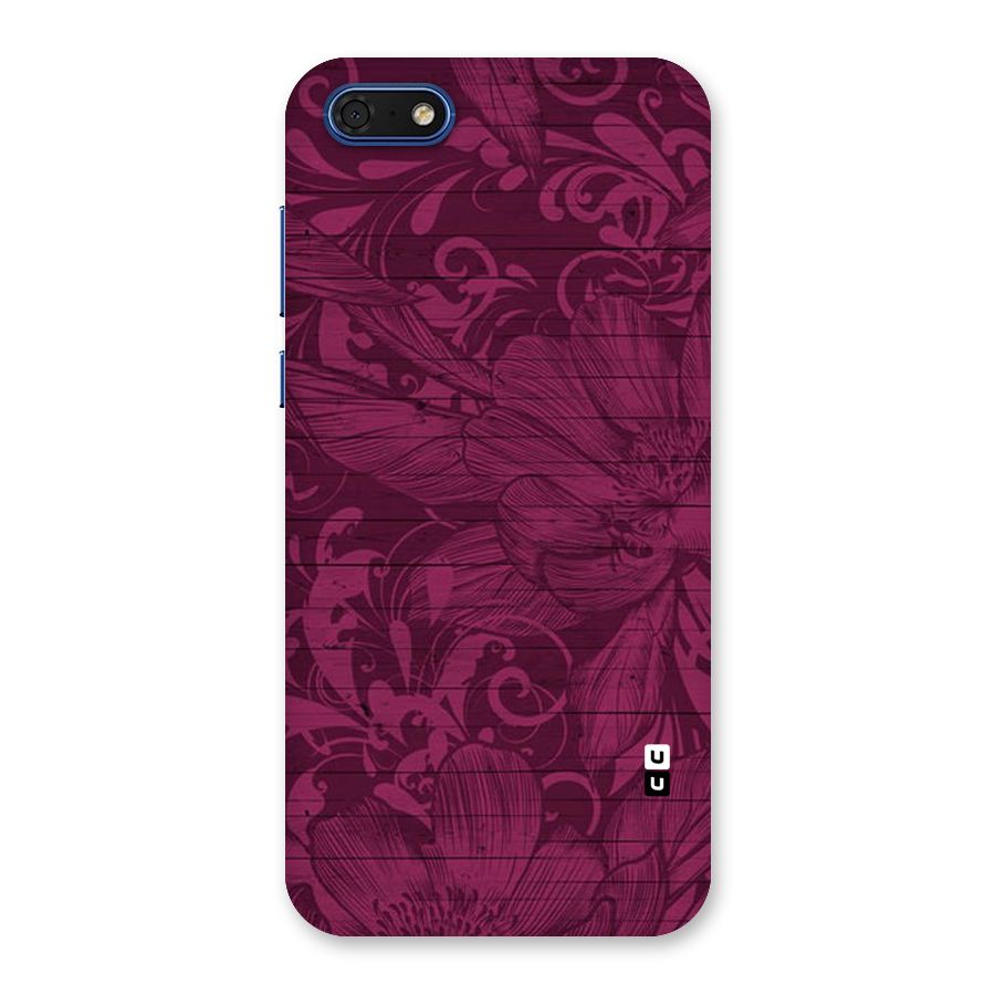 Magenta Floral Pattern Back Case for Honor 7s