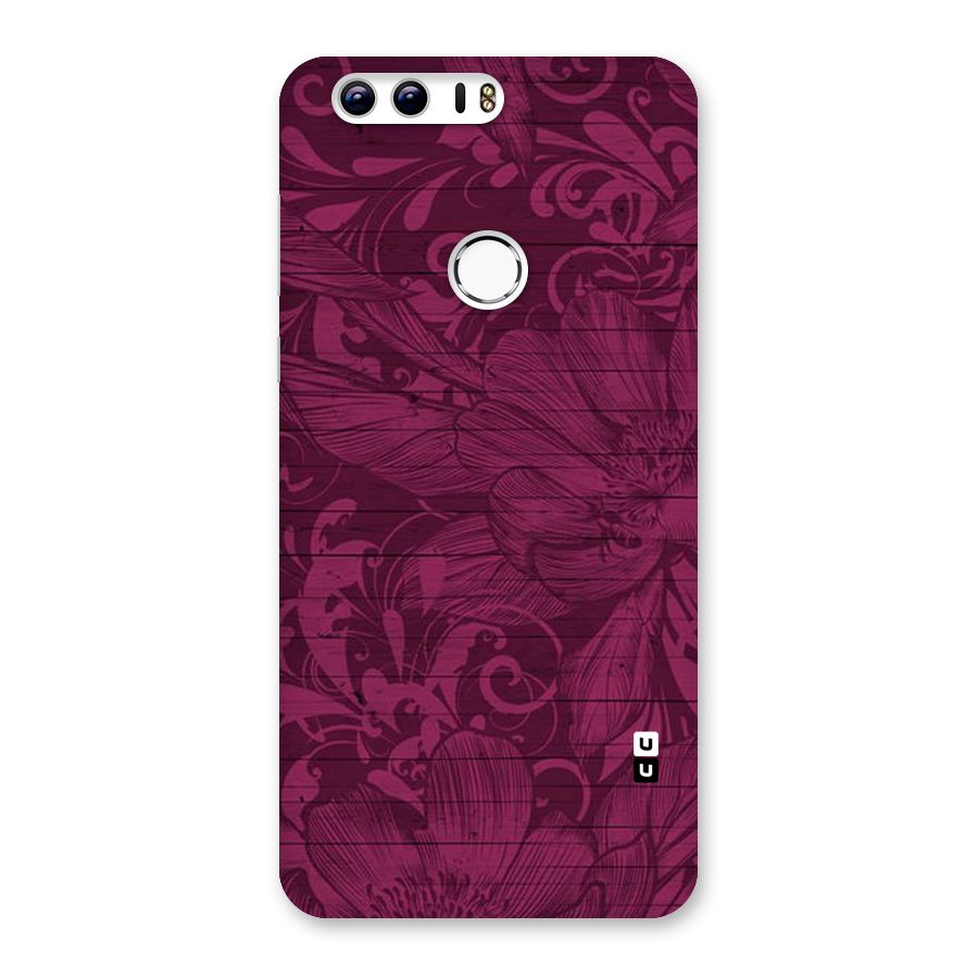 Magenta Floral Pattern Back Case for Honor 8