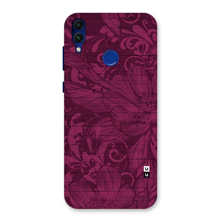 Magenta Floral Pattern Back Case for Honor 8C