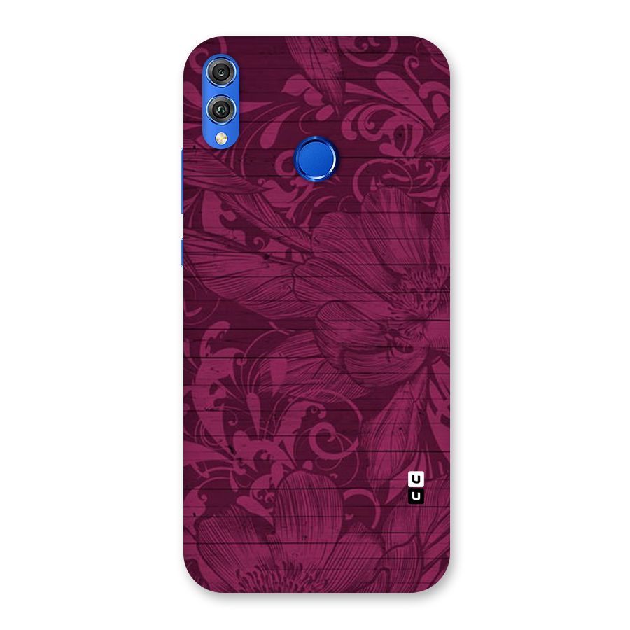 Magenta Floral Pattern Back Case for Honor 8X