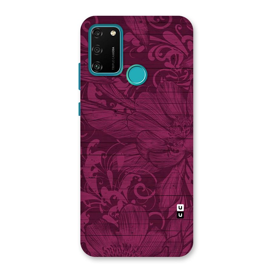Magenta Floral Pattern Back Case for Honor 9A