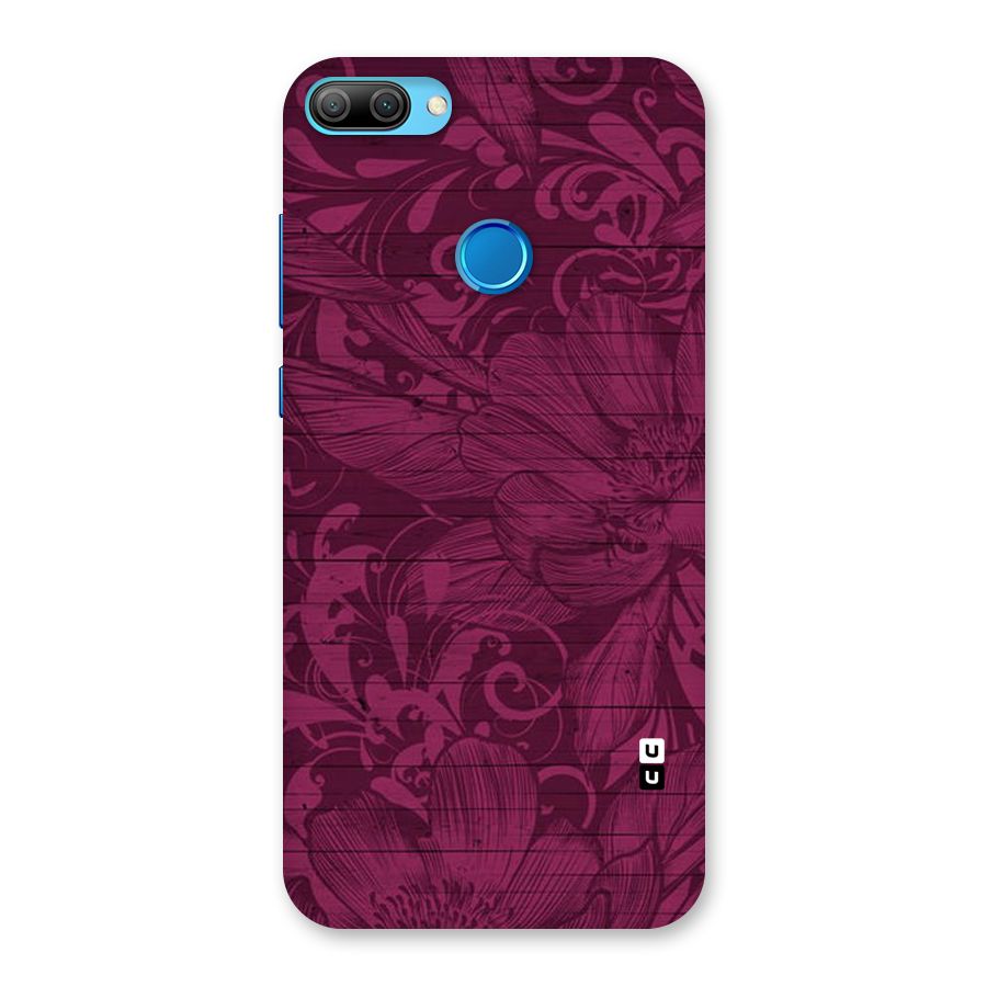Magenta Floral Pattern Back Case for Honor 9N