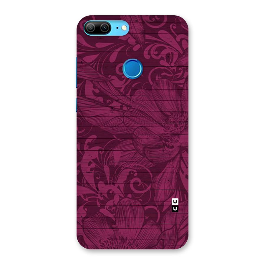 Magenta Floral Pattern Back Case for Honor 9 Lite