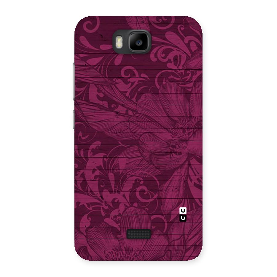 Magenta Floral Pattern Back Case for Honor Bee