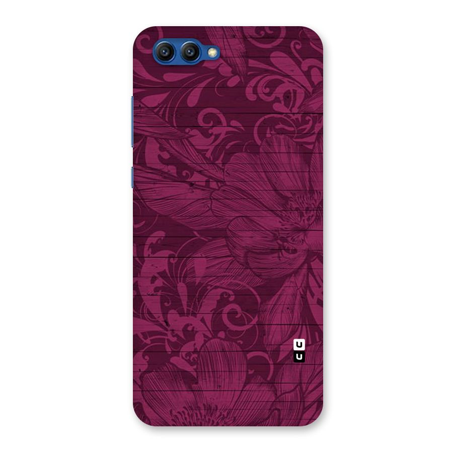 Magenta Floral Pattern Back Case for Honor View 10