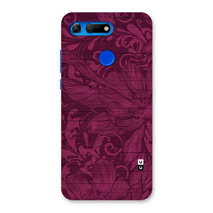 Magenta Floral Pattern Back Case for Honor View 20