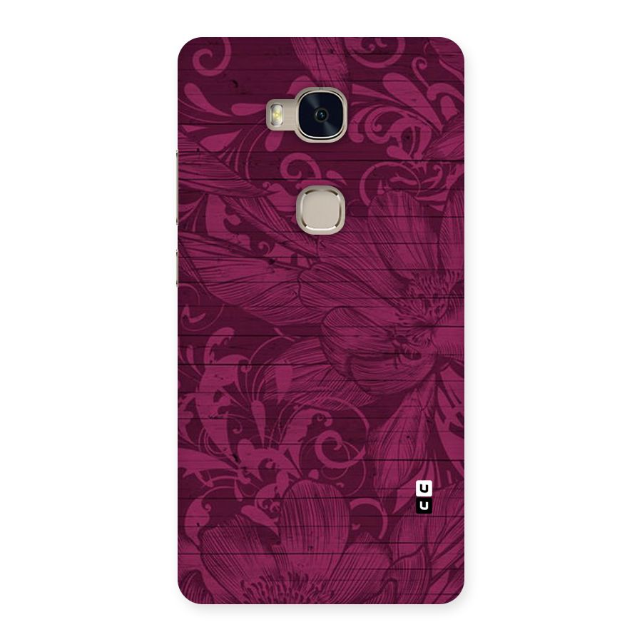 Magenta Floral Pattern Back Case for Huawei Honor 5X