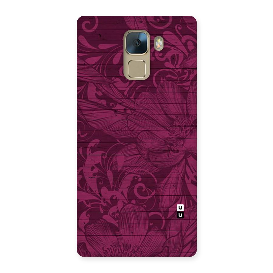 Magenta Floral Pattern Back Case for Huawei Honor 7
