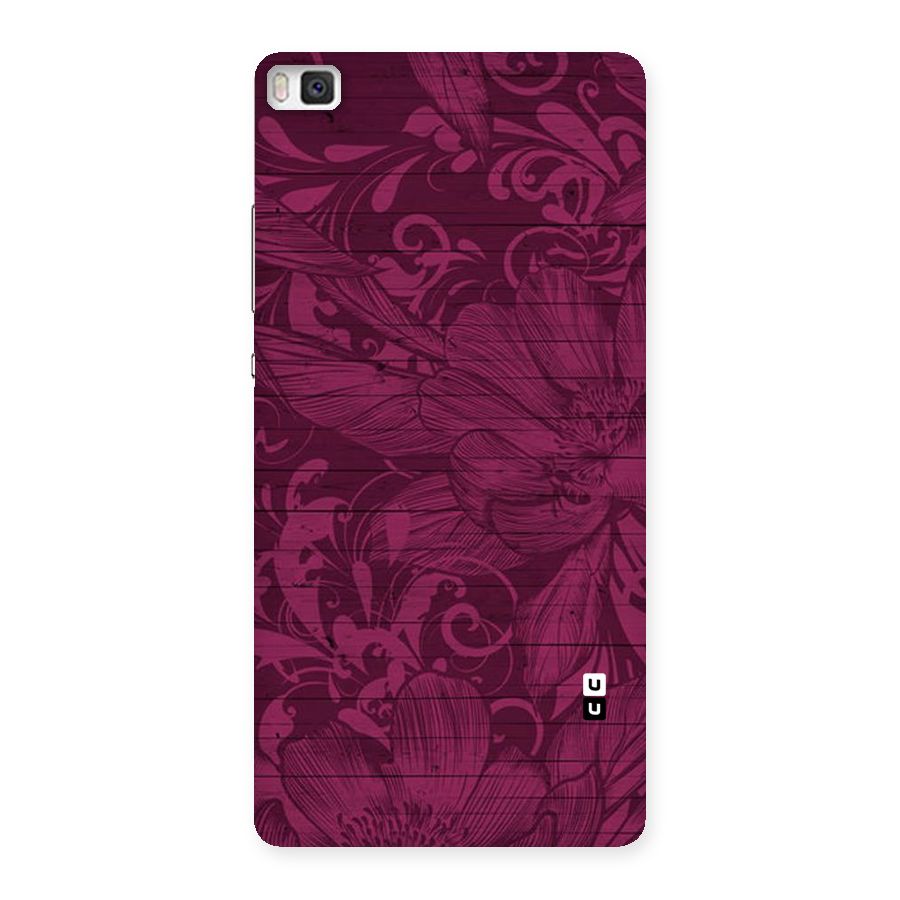 Magenta Floral Pattern Back Case for Huawei P8