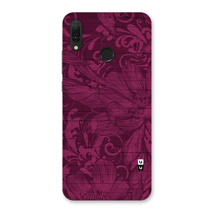 Magenta Floral Pattern Back Case for Huawei Y9 (2019)