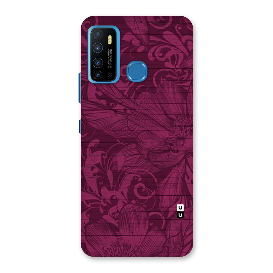 Magenta Floral Pattern Back Case for Infinix Hot 9