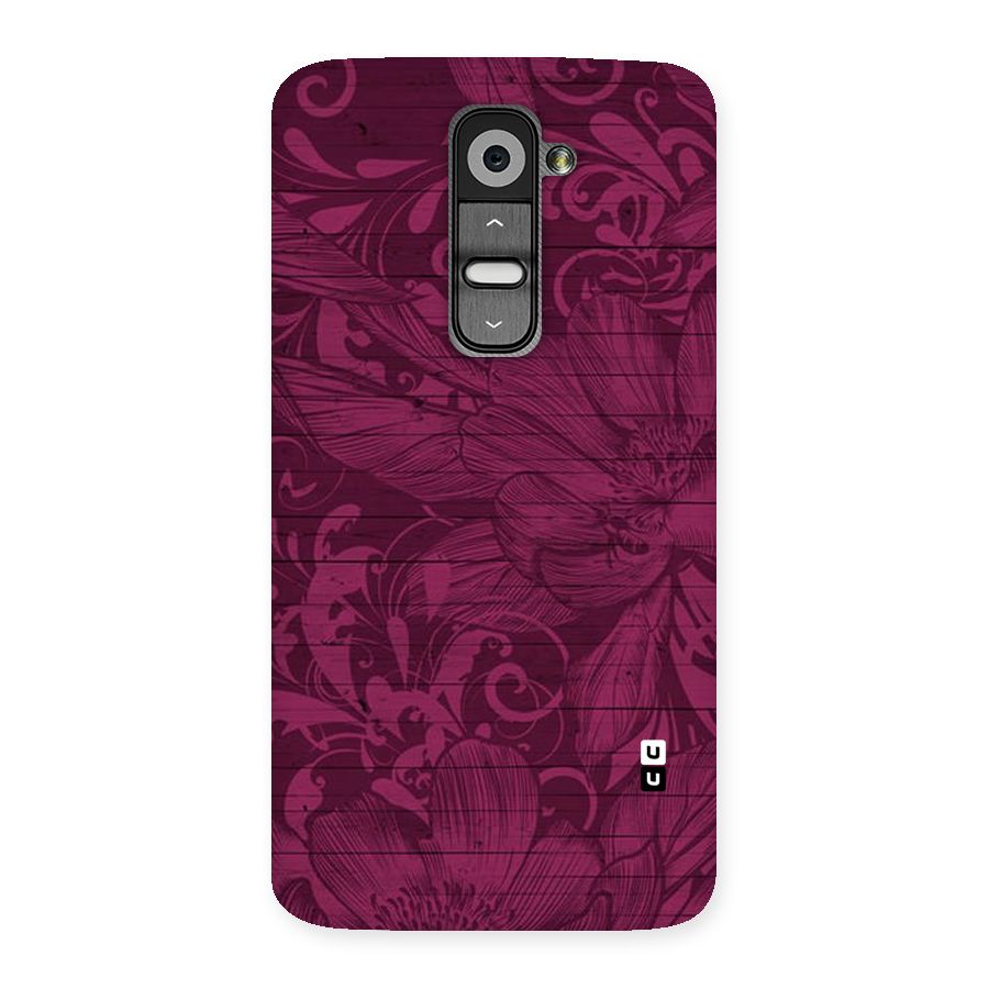 Magenta Floral Pattern Back Case for LG G2