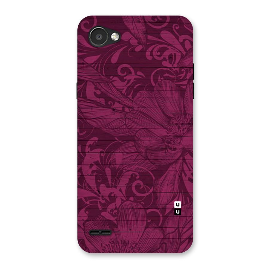 Magenta Floral Pattern Back Case for LG Q6