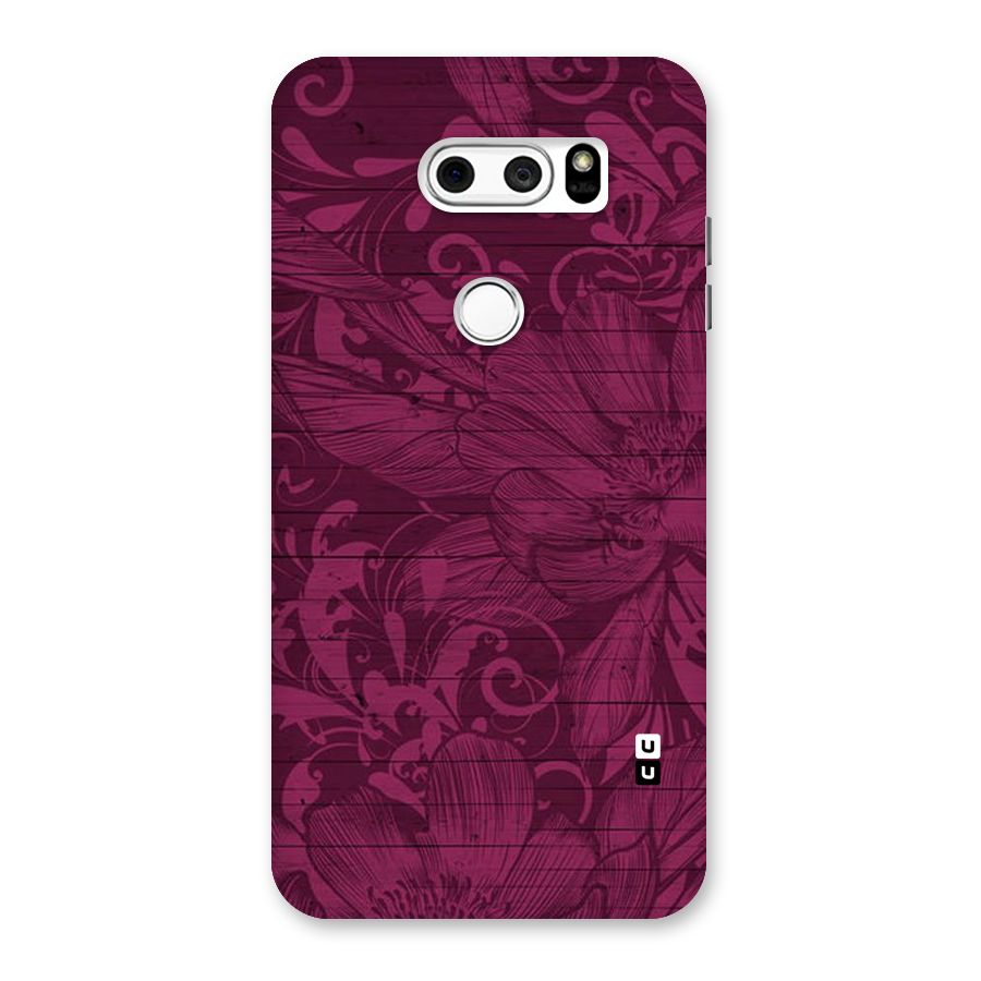Magenta Floral Pattern Back Case for LG V30