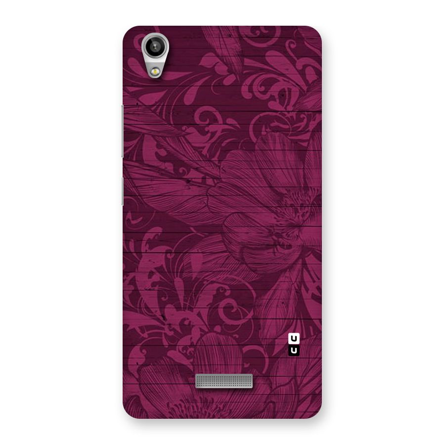 Magenta Floral Pattern Back Case for Lava-Pixel-V1