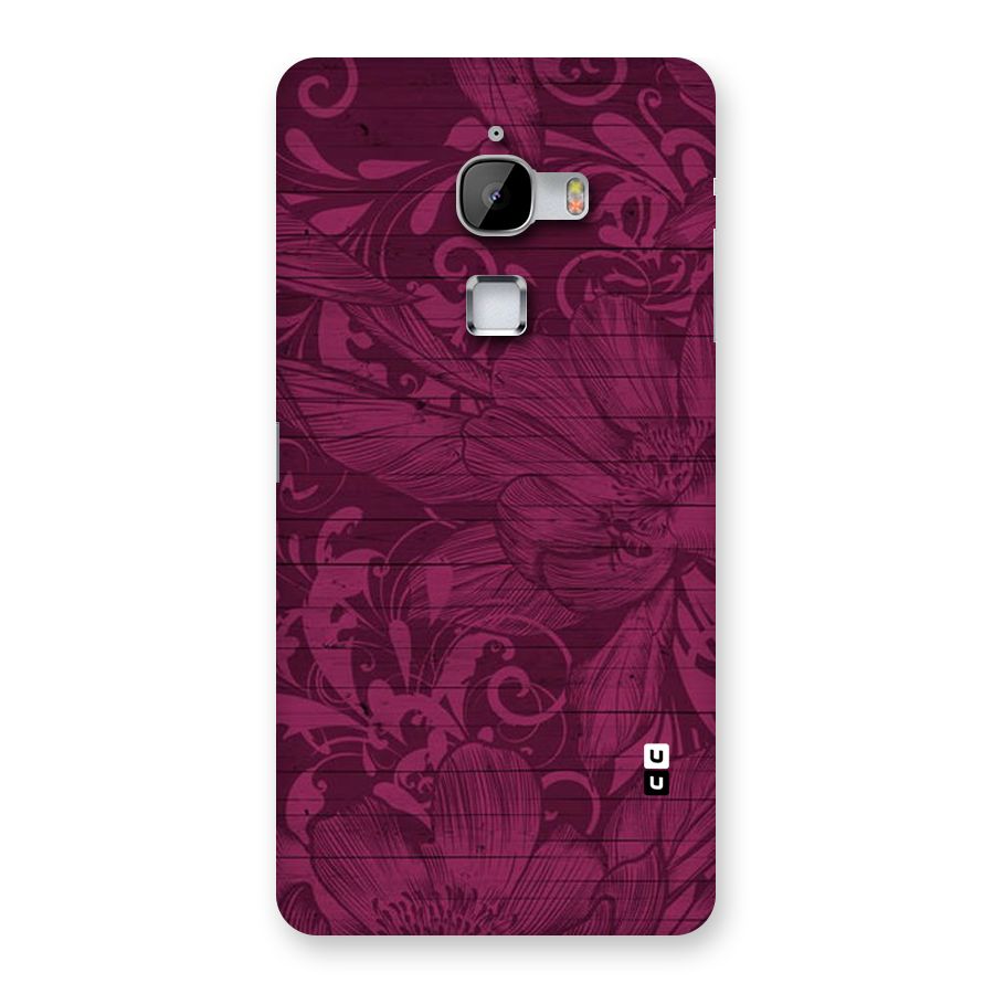 Magenta Floral Pattern Back Case for LeTv Le Max