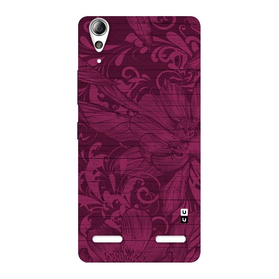Magenta Floral Pattern Back Case for Lenovo A6000