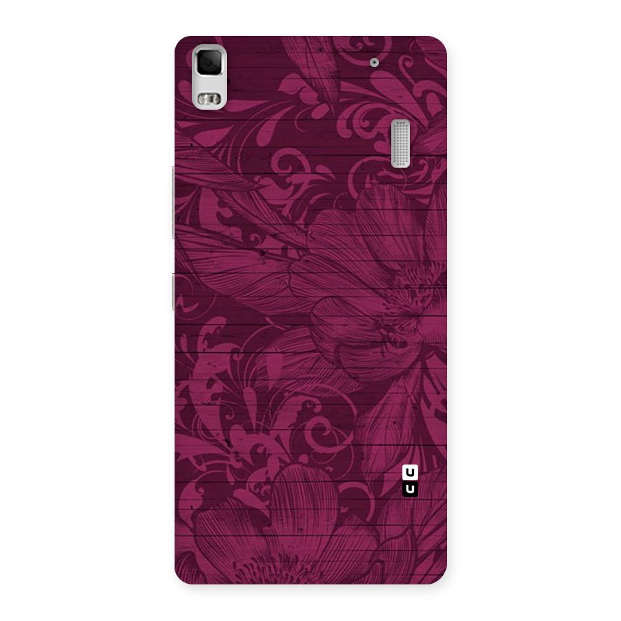 Magenta Floral Pattern Back Case for Lenovo A7000