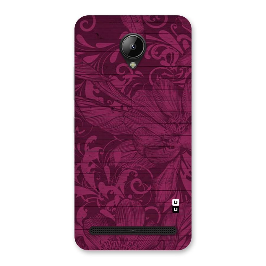 Magenta Floral Pattern Back Case for Lenovo C2