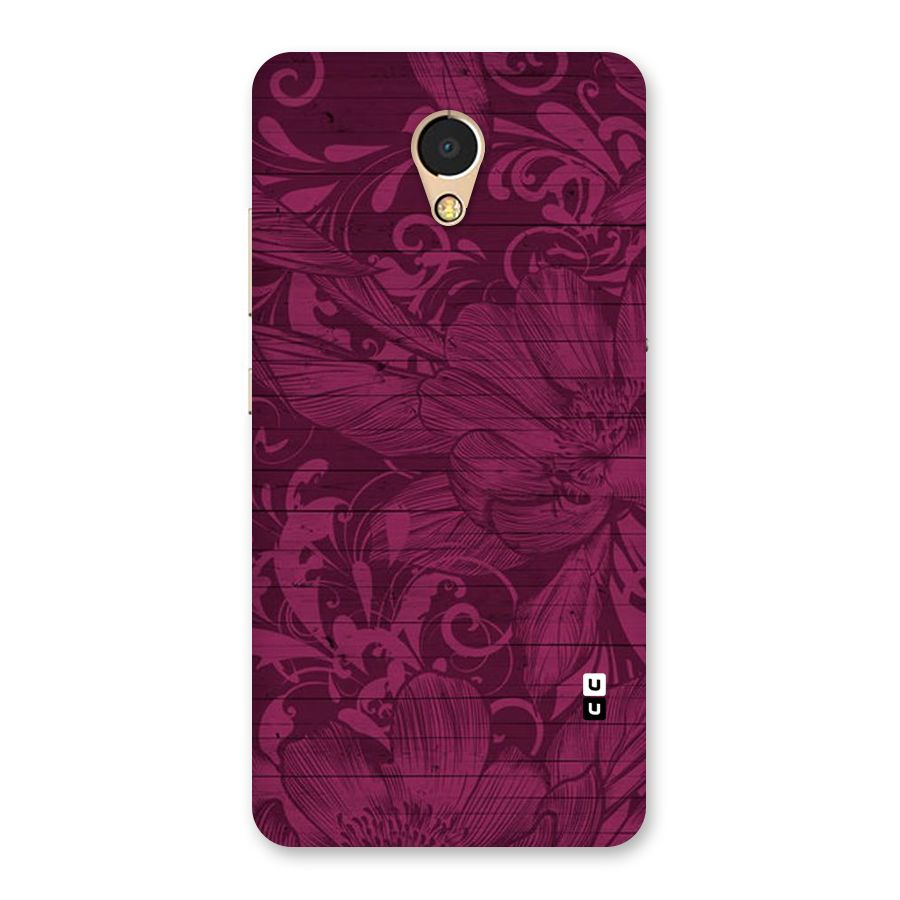 Magenta Floral Pattern Back Case for Lenovo P2