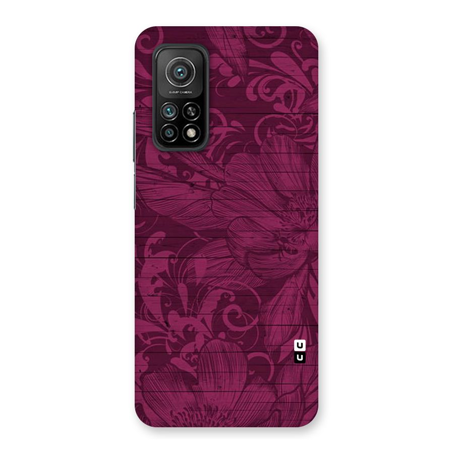 Magenta Floral Pattern Back Case for Mi 10T Pro 5G