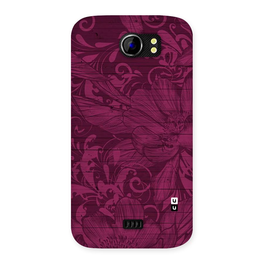 Magenta Floral Pattern Back Case for Micromax Canvas 2 A110