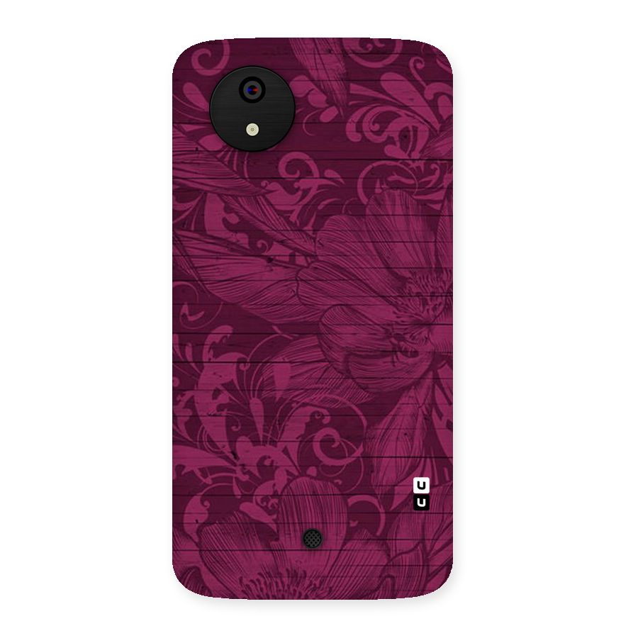 Magenta Floral Pattern Back Case for Micromax Canvas A1