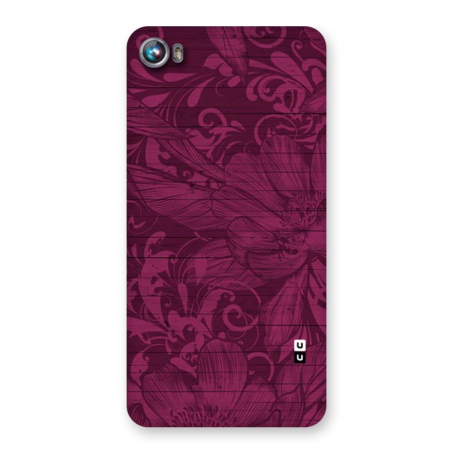 Magenta Floral Pattern Back Case for Micromax Canvas Fire 4 A107