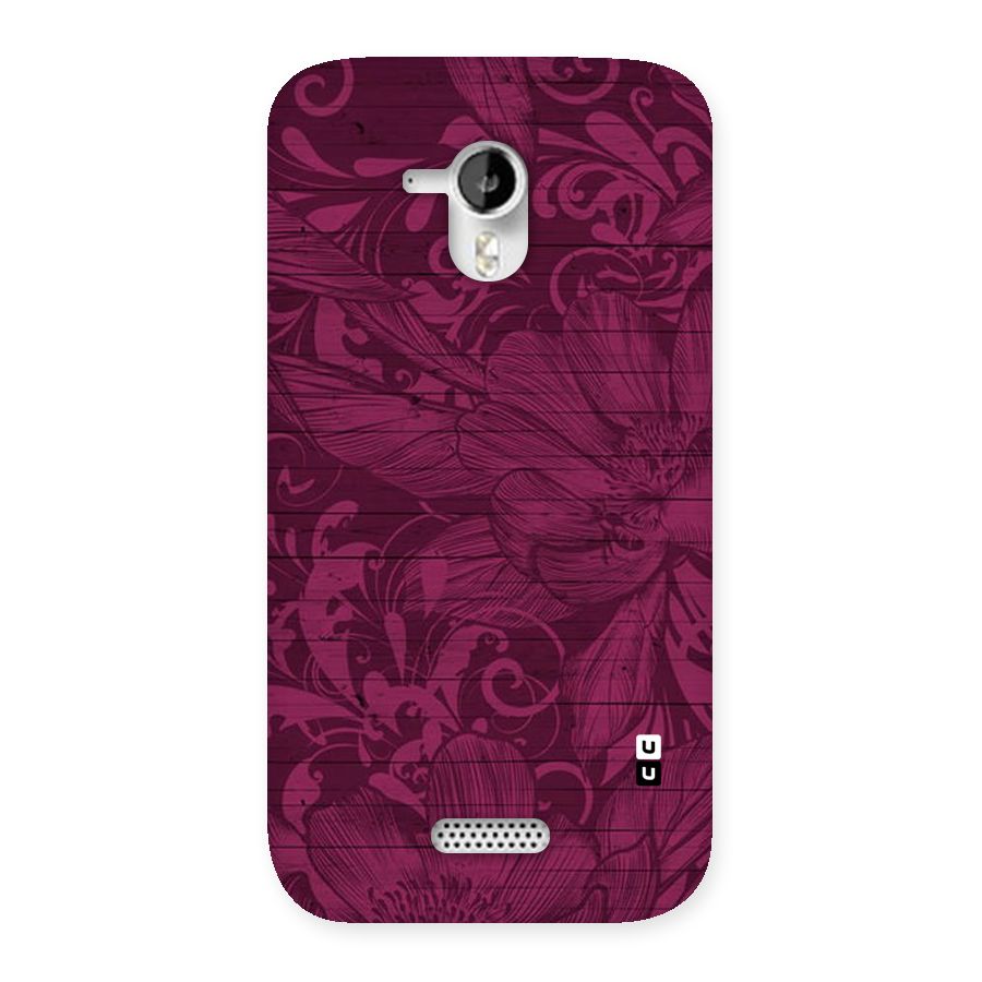 Magenta Floral Pattern Back Case for Micromax Canvas HD A116