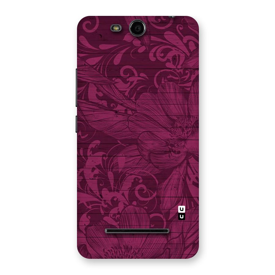 Magenta Floral Pattern Back Case for Micromax Canvas Juice 3 Q392