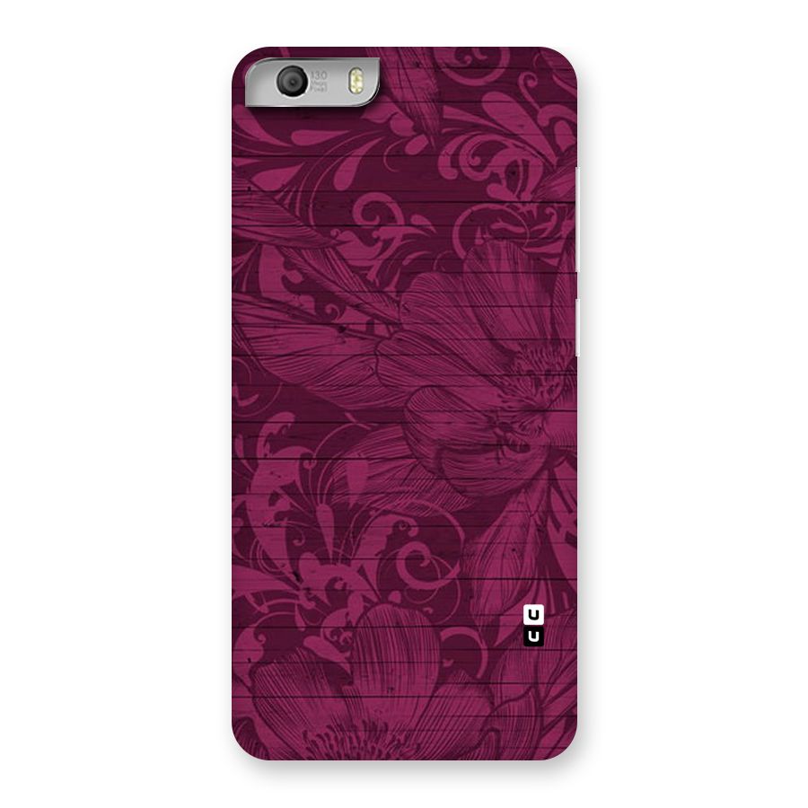 Magenta Floral Pattern Back Case for Micromax Canvas Knight 2