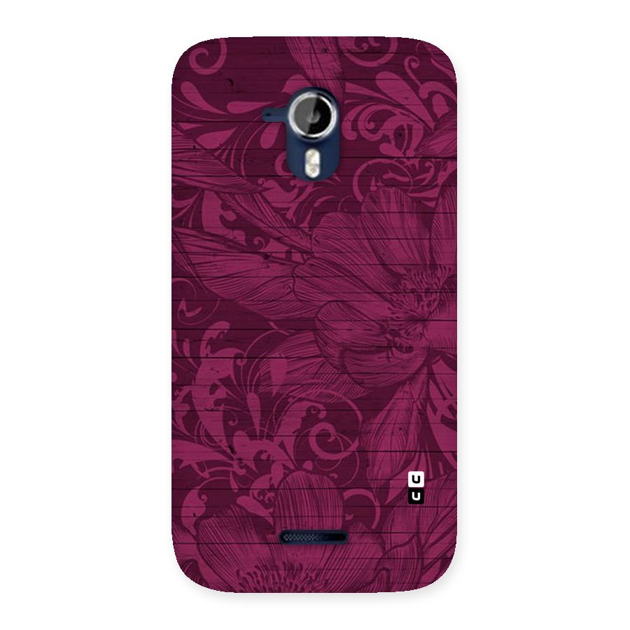 Magenta Floral Pattern Back Case for Micromax Canvas Magnus A117