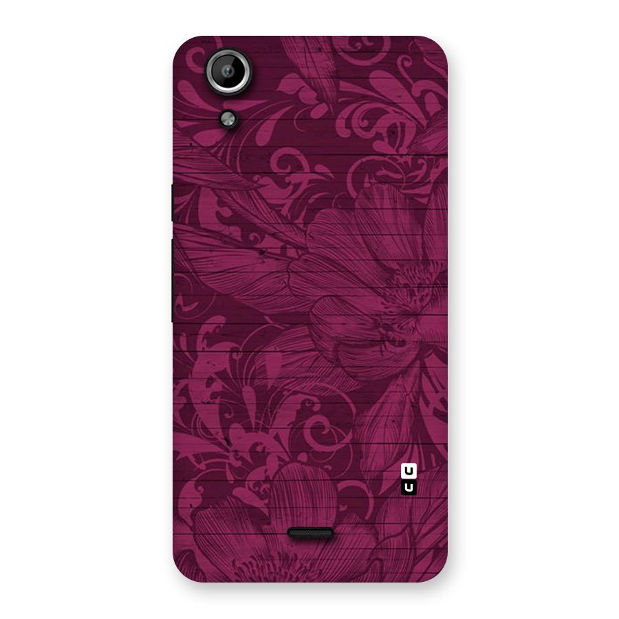 Magenta Floral Pattern Back Case for Micromax Canvas Selfie Lens Q345