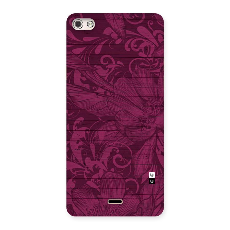 Magenta Floral Pattern Back Case for Micromax Canvas Silver 5