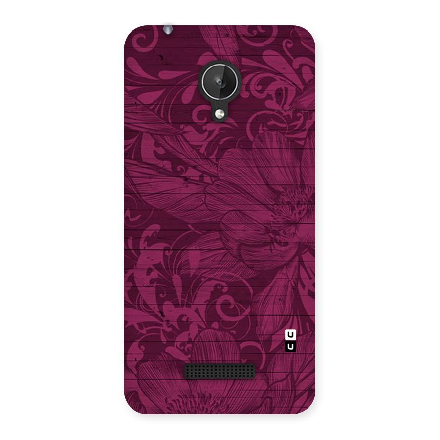 Magenta Floral Pattern Back Case for Micromax Canvas Spark Q380