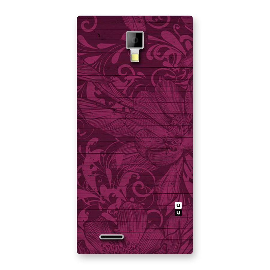 Magenta Floral Pattern Back Case for Micromax Canvas Xpress A99