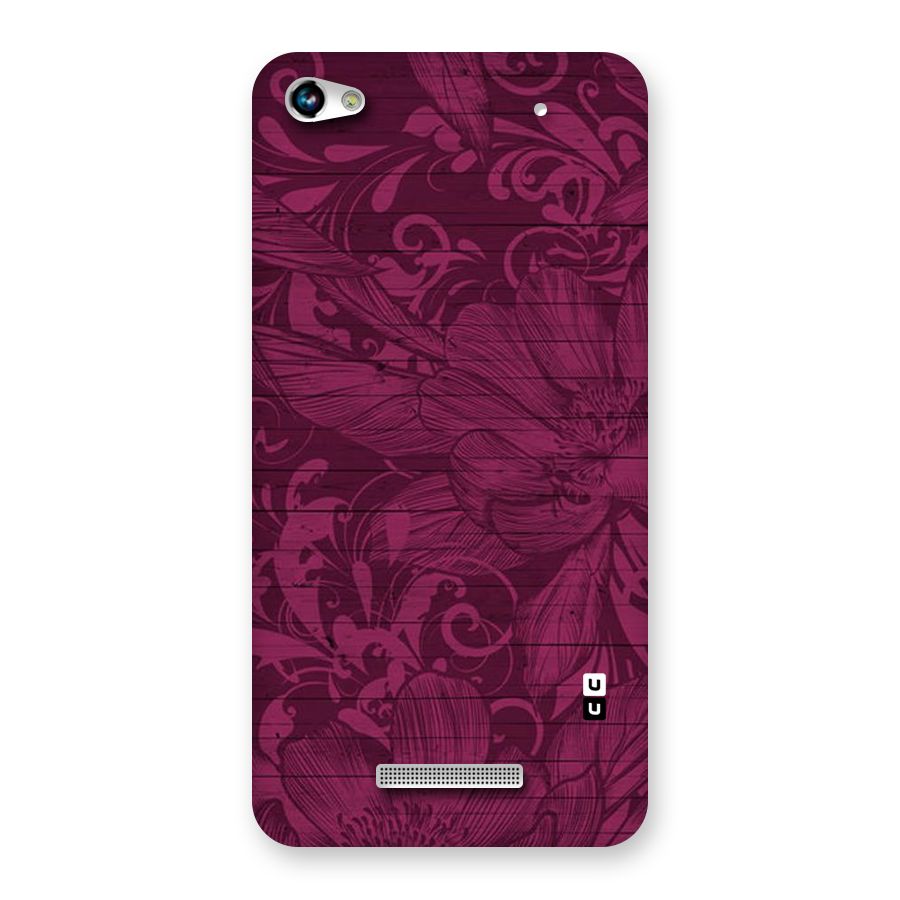 Magenta Floral Pattern Back Case for Micromax Hue 2