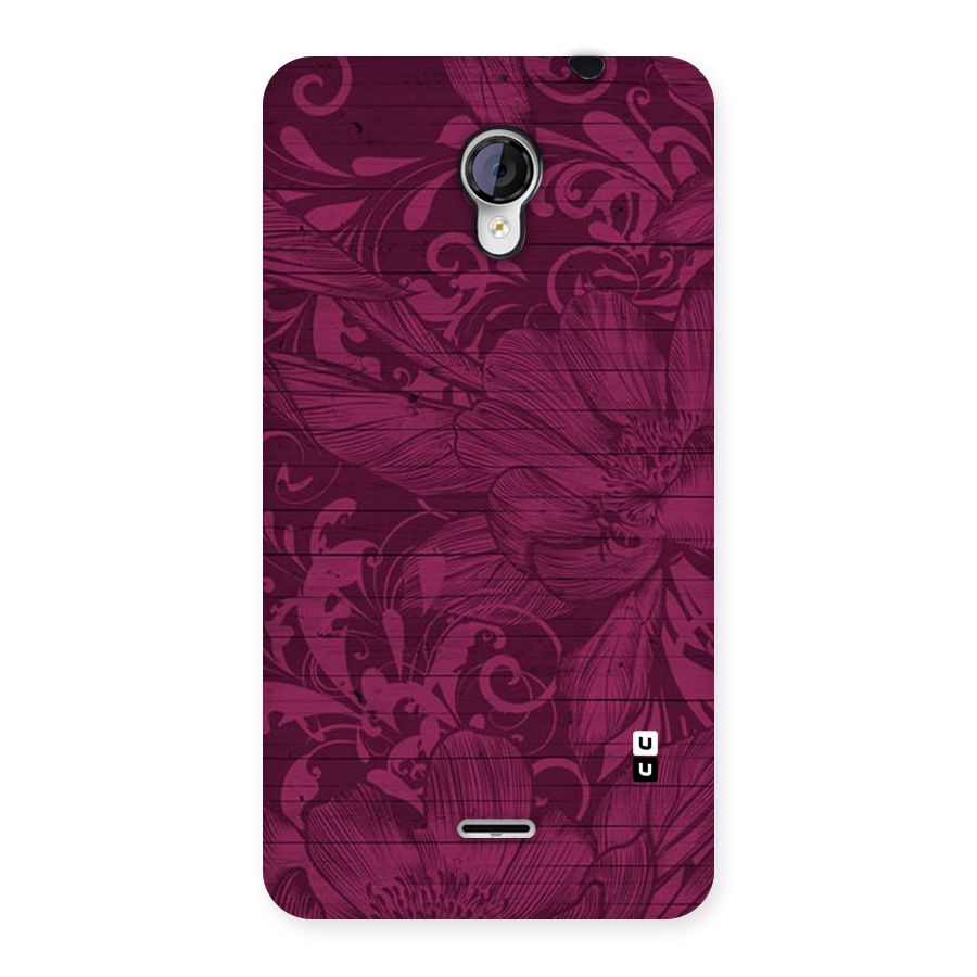 Magenta Floral Pattern Back Case for Micromax Unite 2 A106