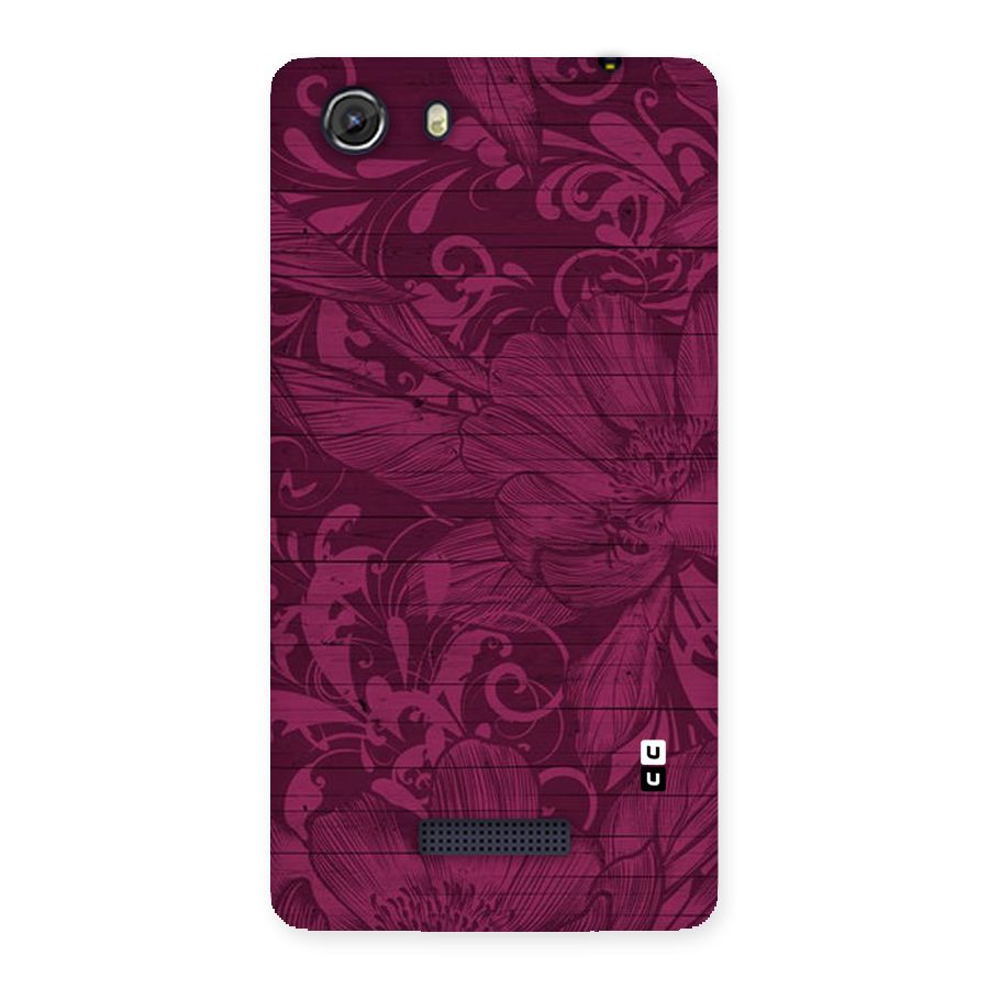 Magenta Floral Pattern Back Case for Micromax Unite 3