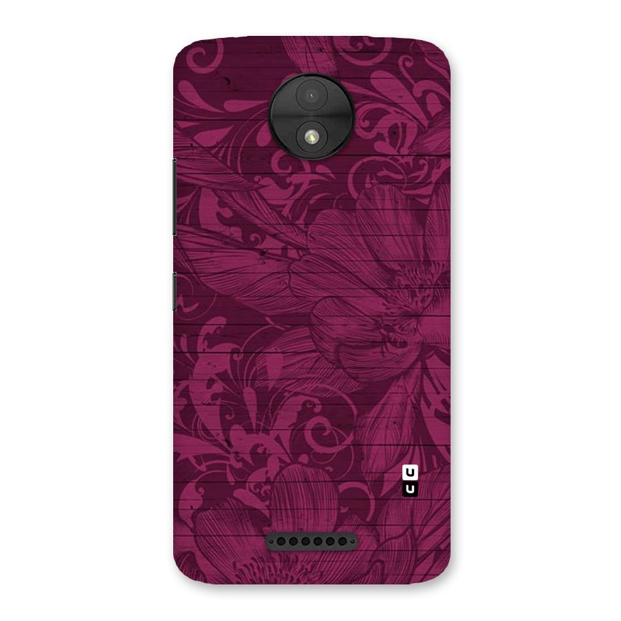 Magenta Floral Pattern Back Case for Moto C