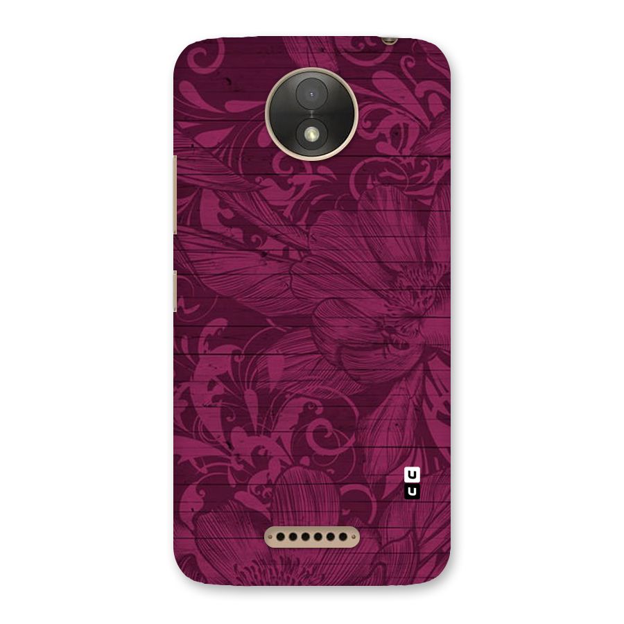 Magenta Floral Pattern Back Case for Moto C Plus